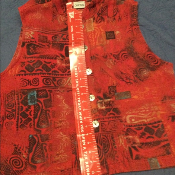 Vintage Chicos Red Vest, size L/XL - Picture 3 of 8